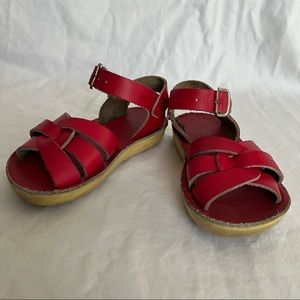 Saltwater Sun-San Swimmer Toddler Sandals in Red, 7